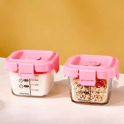 Boite hermétique en verre - GlassFoodStorageBox™ - Rose - Calin d'Enfant