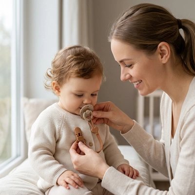 Attache tetine bebe silicone