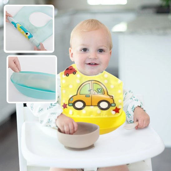 Bavoir bébé | Ultra-absorbant |silicone - Calin d'Enfant