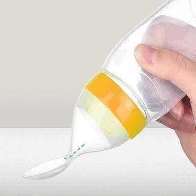 Biberon cuillère - NewBabyFeedingBottle™ - Jaune - Calin d'Enfant