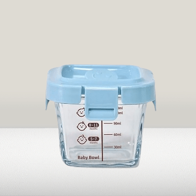 Boite hermétique en verre - GlassFoodStorageBox™ - Bleu - Calin d'Enfant