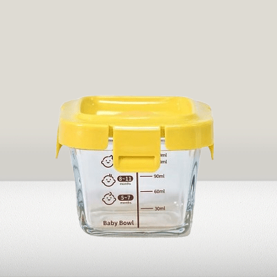 Boite hermétique en verre - GlassFoodStorageBox™ - Jaune - Calin d'Enfant