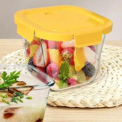 Boite hermétique en verre - GlassFoodStorageBox™ - Jaune - Calin d'Enfant