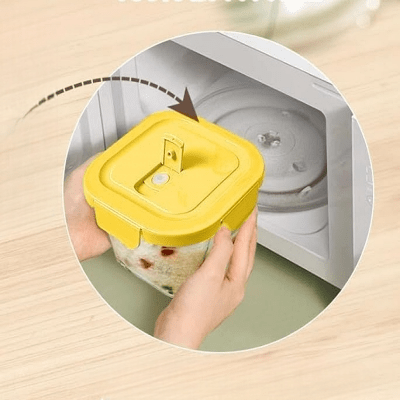 Boite hermétique en verre - GlassFoodStorageBox™ - Jaune - Calin d'Enfant